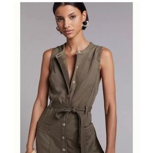 Anthropologie button front utility mini dress Size 6 EUC